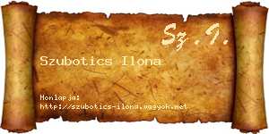 Szubotics Ilona névjegykártya